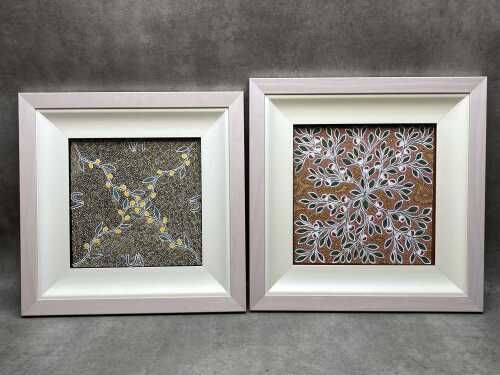 Two Indigenous paintings by Margaret Davis (c.1947- )