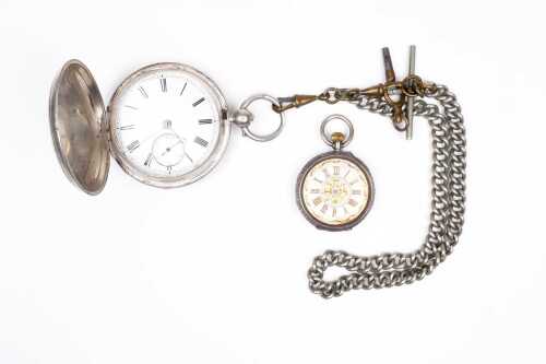 Two antique pocket watches in sterling silver