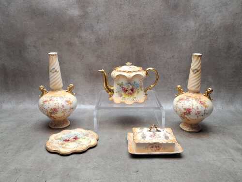 Antique Crown Devon blushware ceramics