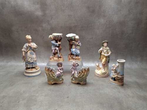 Antique bisque porcelain figures