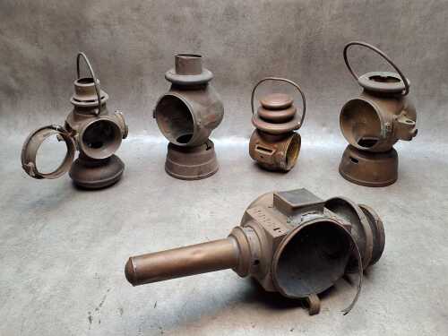 Antique carriage lamps, in need of restoration