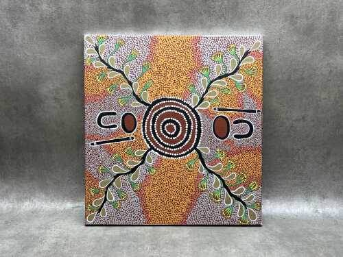 Audrey Brumby (working c. 2007), Digging for Honey Ants (Tjala) 2007, acrylic painting onn canvas