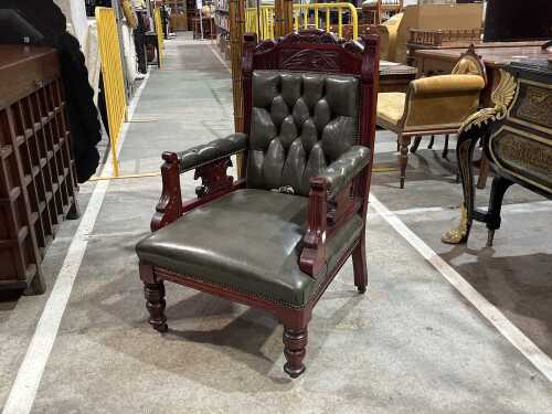 Victorian carved timber armchair