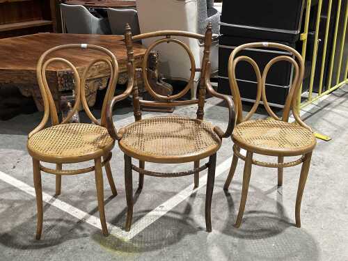 Three thonet chairs
