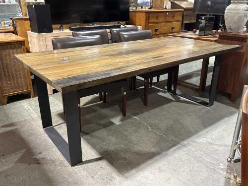 Modern solid timber top dining table