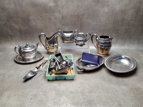 Silver plate and cutlery including antique
