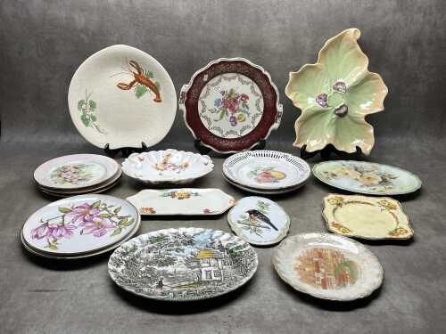 Porcelain plates, some hand-painted