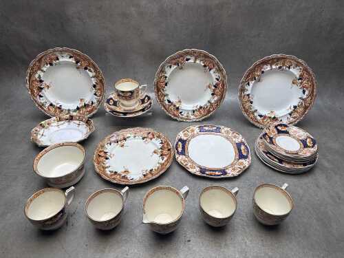 Two antique Amari style part porcelain tea settings