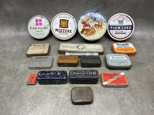 Group of vintage tins