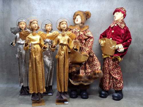 Six Christmas decorative figures