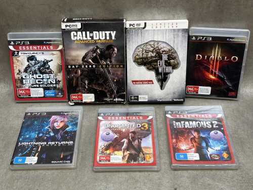 Assorted PlayStation 3 and PC video games