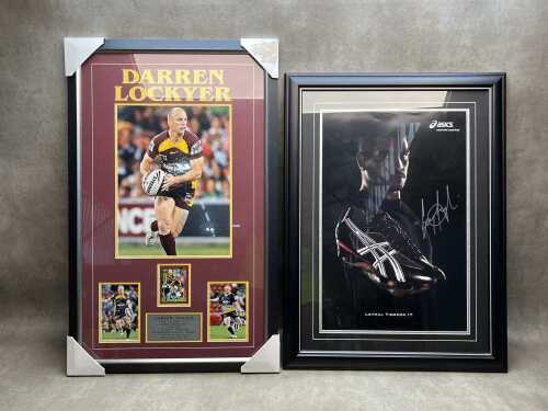 Two signed football posters