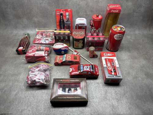 Colllection of Coke collectabiles
