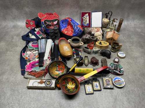 Assorted souvenirs and handcrafted goods
