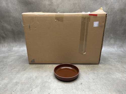 24 large ceramic dip bowls in rust