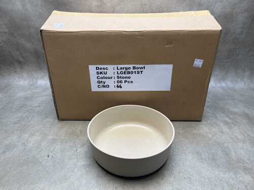 Six large ceramic serving bowls in stone