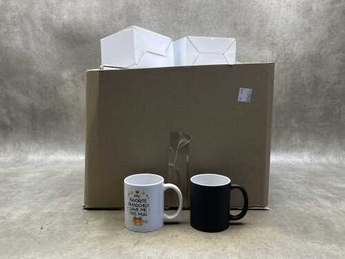 24 white ceramic assorted novelty mugs (unclaimed parcels goods)