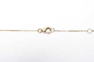 A pink opal and diamond necklace in 14 carat yellow gold - 4
