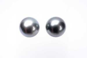A pair of Tahitian pearl studs in 18 carat white gold