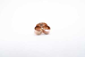 A pair of aquamarine and diamond earrings in 14ct rose gold - 5