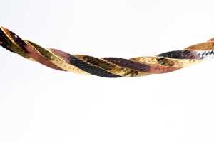 A woven collier in 14 carat three tone gold - 2