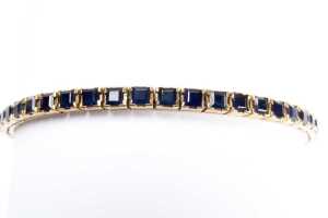 A sapphire bracelet in 18 carat yellow gold - 2
