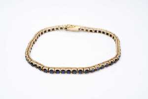 A sapphire bracelet in 18 carat yellow gold - 3