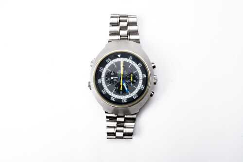 A vintage Omega Flightmaster automatic watch
