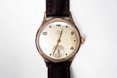 A vintage Omega watch in 9 carat rose gold