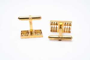 A pair of abacus cufflinks in 14 carat yellow gold - 2