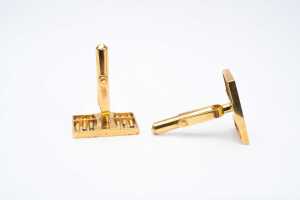 A pair of abacus cufflinks in 14 carat yellow gold - 3