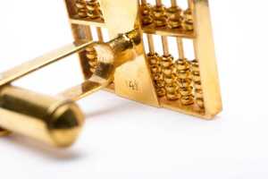 A pair of abacus cufflinks in 14 carat yellow gold - 4