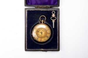 An antique pocket watch in 18 carat gold - 5