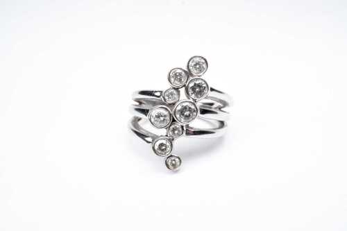 A diamond ring in 14 carat white gold