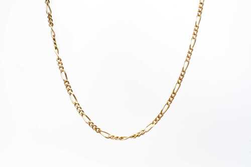 A figaro link necklace in 18 carat yellow gold