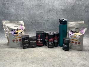 Group of fitness supplements