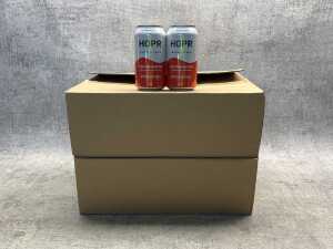 Two boxes of HOPR sparkling hop water.