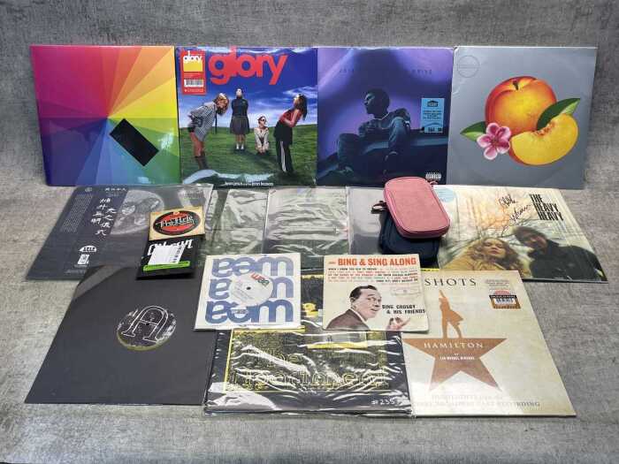 Group of vinyl records