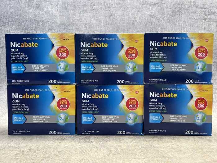 Six packs Nicabate gum
