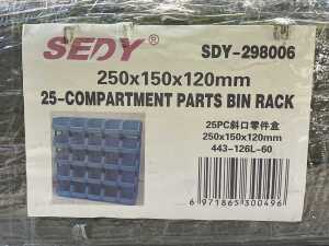 Sedy 25-compartment parts bin rack - 2