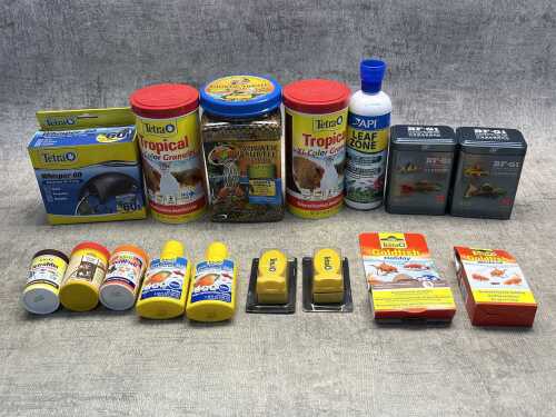 Group of aquarium products