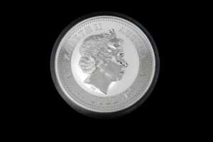 Kilo Dragon with diamond eyes, silver proof coin 1kg - 2