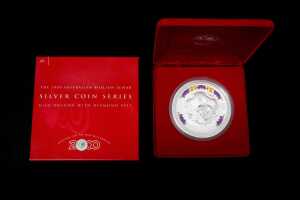 Kilo Dragon with diamond eyes, silver proof coin 1kg - 3