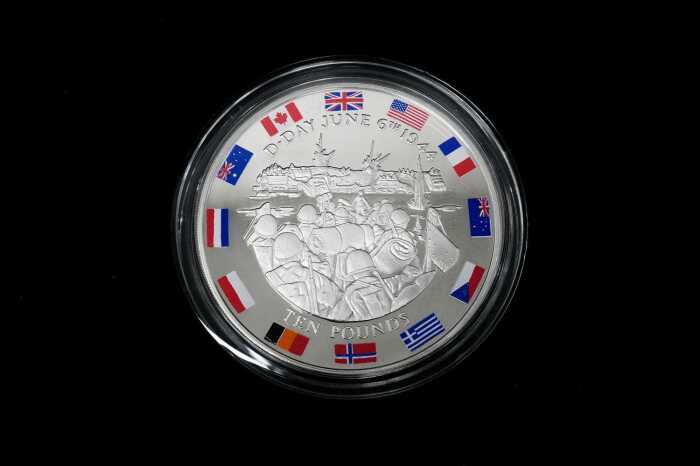 D-Day Allies Gibraltar 2004 10 pound silver proof coin, 5oz