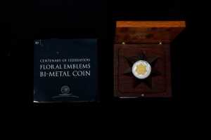 Floral emblem 2001 $20 bimetal proof coin 19.6g - 3