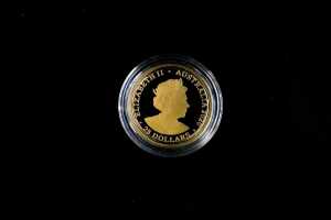 Kangaroos at Dawn 2020 $25 gold proof coin, 99.99% 1/5 oz - 2