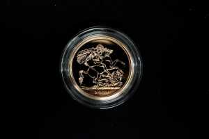 UK Brilliant Uncirculated Sovereign 2009 5 pounds, 39.94g