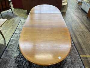 Parker Nordic mid-century teak D-end extension dining table - 2