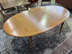 Parker Nordic mid-century teak D-end extension dining table - 4
