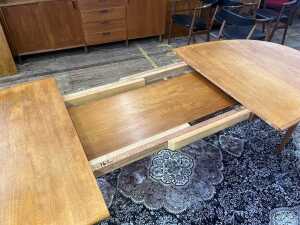 Parker Nordic mid-century teak D-end extension dining table - 7